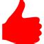 Red thumbs up icon - Free red hand icons