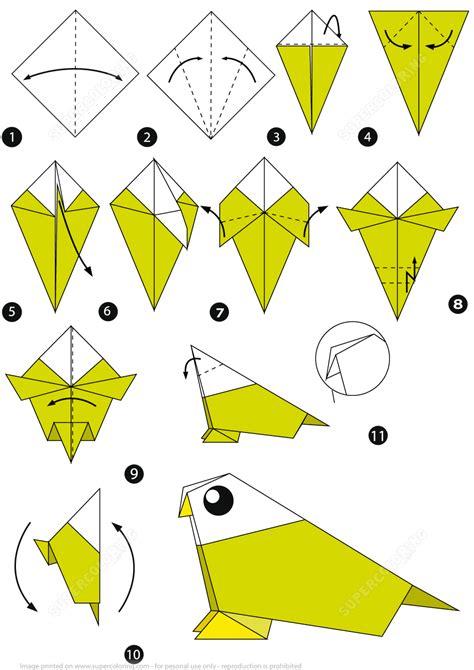 How to Make an Origami Bird Step by Step Instructions | Free Printable Papercraft Templates
