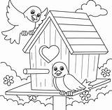 Birdhouse Coloring Page sketch template