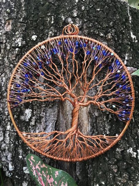 8 Inch / Handmade / Copper Wire / Tree of Life / Wall Art / Window Sun Catcher / Unique Gift ...