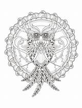 OWL Coloring Pages For Adults Free Detailed Owl sketch template