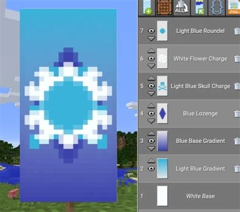 Minecraft Ice Banner | Minecraft banner designs, Minecraft banners, Minecraft banner patterns