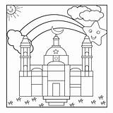 Premium Vector  Mosque coloring pages sketch template