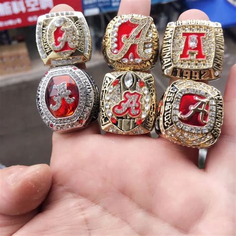 6 Pcs/set 1992 2009 2011 2014 2015 2016 Alabama Crimson Tide National Championship Ring-in Rings ...