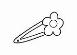 Premium Vector  Hairpin With Flower Decoration Doodle Linear Cartoon sketch template