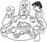 Thanksgiving Dinner Table Coloring Pages sketch template