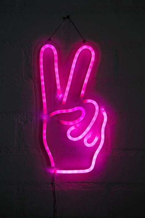 Peace Sign LED Light | Neon signs, Neon sign bedroom, Neon wallpaper