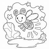 Fireflies Coloring Page Sketch sketch template