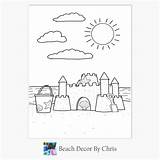 Sandcastle Coloring Pages  Etsy sketch template