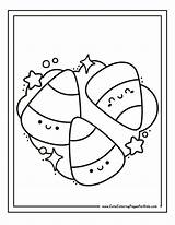 Halloween Candy And Treats Coloring Pages Free Printable  Cute sketch template