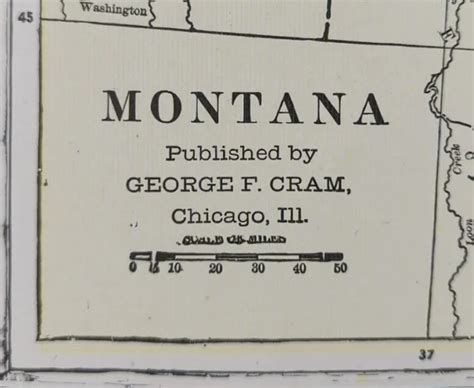 VINTAGE 1901 MONTANA Map 22"x14" Old Antique Original BILLINGS BOZEMAN MISSOULA $44.95 - PicClick