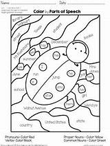 Parts Of Speech Grammar Coloring Worksheets Sketch Page sketch template