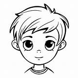 Dibujo De La Cara Un Niño Para Colorear Página Esquema Boceto Vector  sketch template