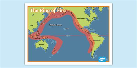 The Ring of Fire Map Poster (teacher made)