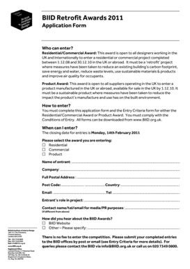 Fillable Online biid org BIID Retrofit Awards 2011 Application Form - biid org Fax Email Print ...