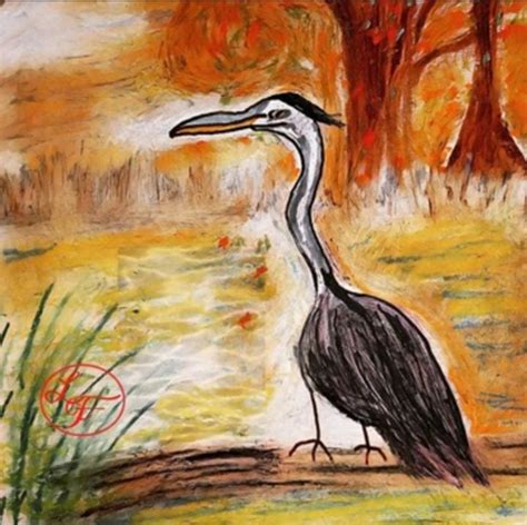 Heron Bird Scenic Painting - ART BY LUCY - Paintings & Prints, Animals ...