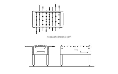 Foosball table, Autocad Block - Free Cad Floor Plans