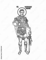 Saint Alexander Nevsky Name English Coloring Page In Byzantine Style  sketch template