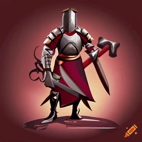 Maroon knight logo holding judge hammers on Craiyon