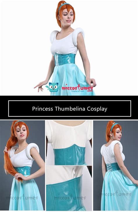 Princess Thumbelina Cosplay Costume Dress with Headband em 2020