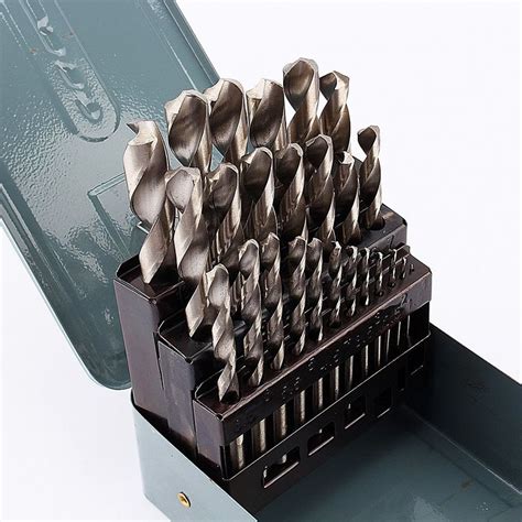 HSS High Speed Steel Metric Drill Bit Set HRC60-68 Hardness With Metal Case