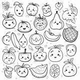 Sweet Cartoon Set Of Fruits Coloring Page Outline Sketch Drawing Vector  sketch template