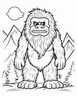 Bigfoot Coloring Page Printable sketch template