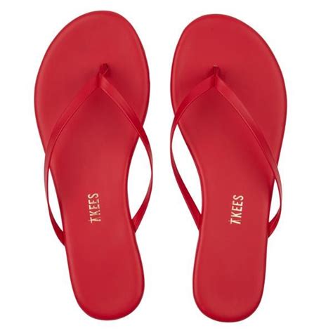 No. 19 | Red Leather Flip Flops | TKEES Solids | Red flip flops, Leather flip flops womens ...