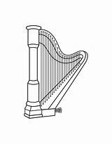 Instrument Harp Coloring Page Free Printable PDF sketch template