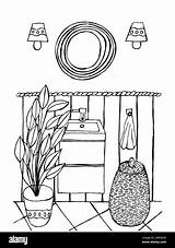 Cute bathroom coloring Book Stock Vector Image & Art  Alamy sketch template