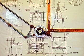 closeup, drill tool, wood background, plans, apartment, indoors, work tool, construction ...