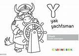 Yak Yachtsman Abc Coloring Book Alphabet Y Stock Illustration  sketch template