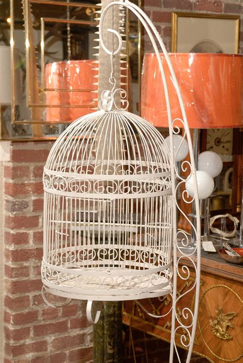 Vintage Iron Bird Cage on Stand at 1stdibs