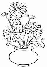 Flower In A Vase Coloring Pages  Coloring Home sketch template