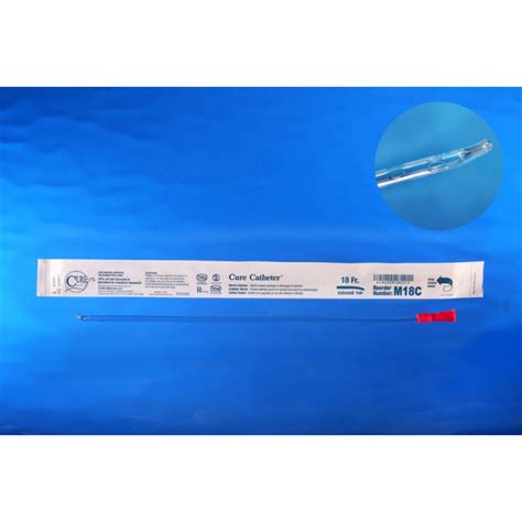 Cure M18C - Male 18 French coude catheter, BX 30