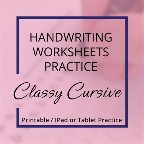 "Improve your handwriting skills with this easy to use printable handwriting worksheets. Classy ...