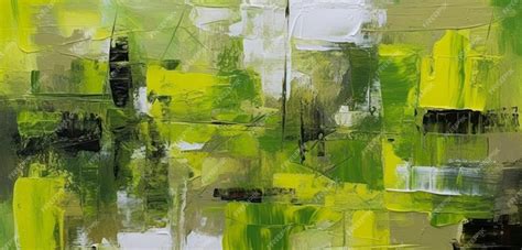 Premium AI Image | A painting of green and white abstract art with the word green on it.