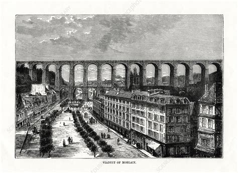 The Viaduct at Morlaix, France, 1879 - Stock Image - C045/3299 ...