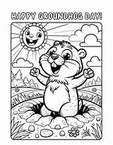 Free Groundhog Day Coloring Pages For Kids sketch template
