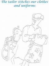 Tailor Printable coloring page For Kids sketch template