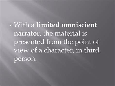 Omniscient narrator. - ppt download