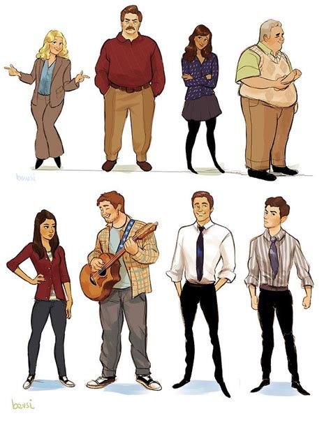 Parks and Rec 1 Art Print by bevsi | Parks and rec characters, Parks ...