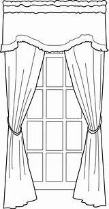 Door With Curtains Coloring Page  pages For sketch template