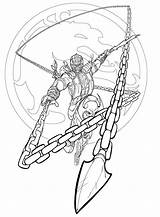 Scorpion From Mortal Kombat Coloring Page  Free Printable Pages sketch template
