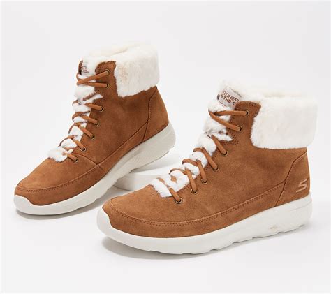 Skechers On-the-Go Water Repellent Suede Boots - Winter Chill - QVC.com