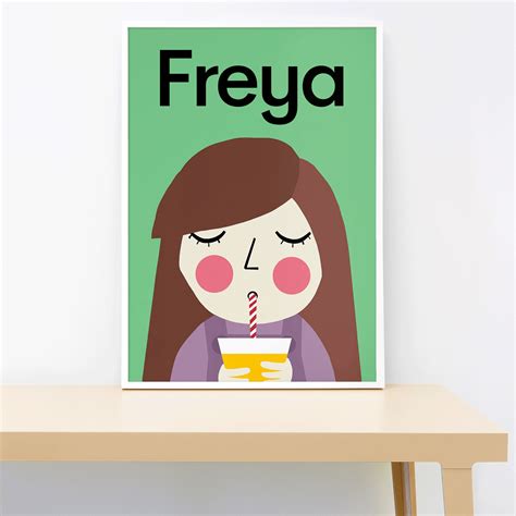 Personalized juice girl, wall print – Lorna Freytag Illustration