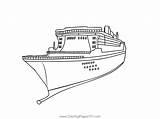 Passenger Ship Coloring Page For Kids  Free Ships Printable sketch template
