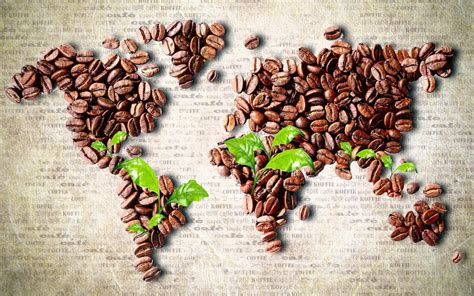 Coffee beans world map artwork, coffee beans, world map HD wallpaper ...