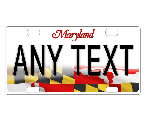 Custom Personalized State License Plate Maryland 2016 Add | Etsy