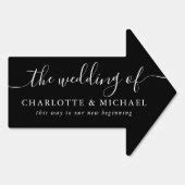 Black and White Modern Wedding This Way Arrow Sign | Zazzle
